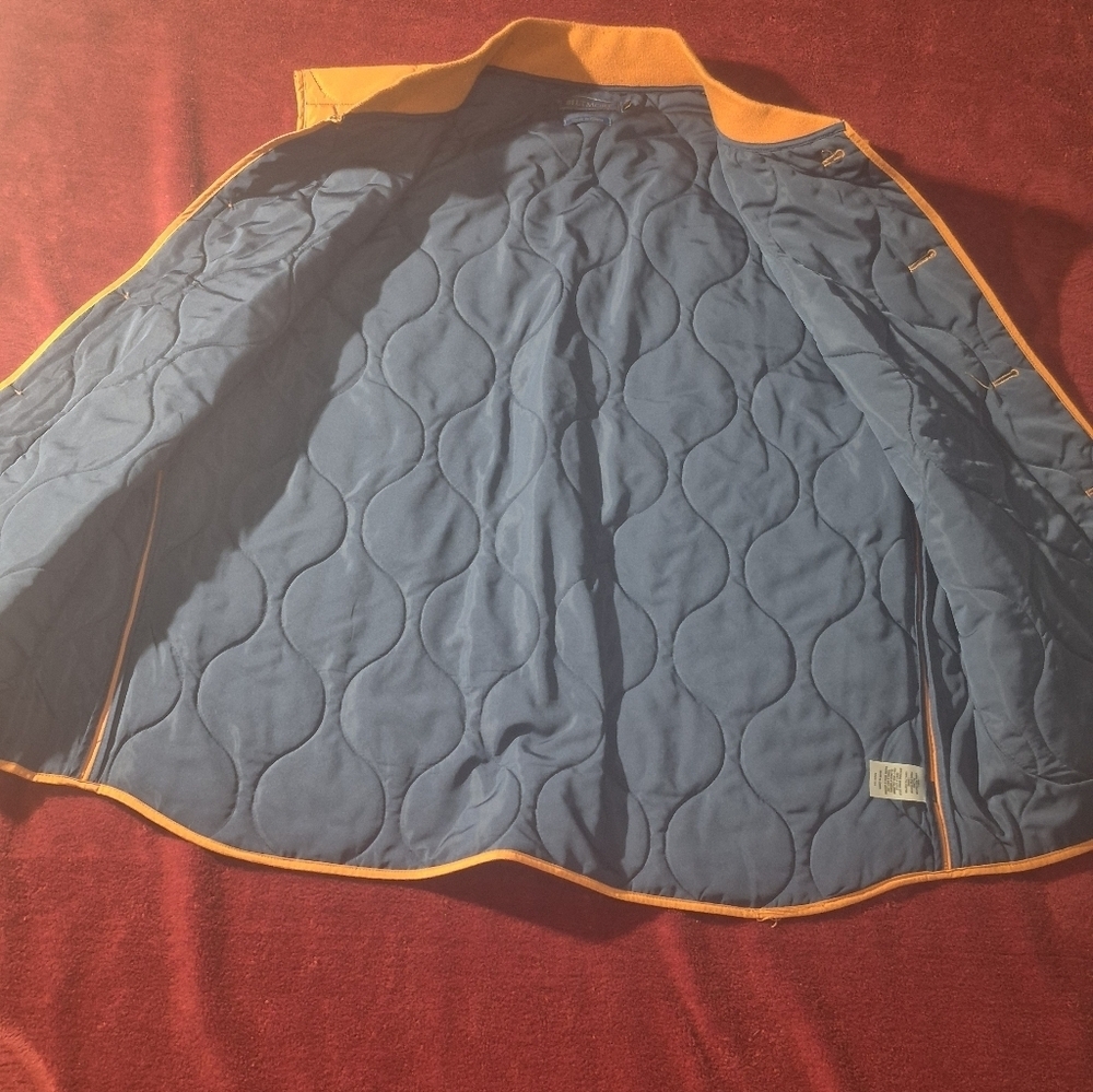 Men's Orange Quilted Vest with Blue Lining - Picture 3 of 9